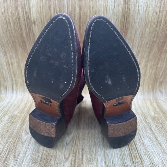 Coach Bowery Chelsea Boots‎ Women's Size 6B Red Suede Ankle Boots Shoes G1288 - Picture 8 of 10